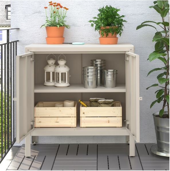 IKEA KOLBJORN Cabinet In/Outdoor, Beige, 80×81 cm