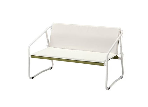 IKEA INGMARSO 2-Seat Sofa, In/Outdoor, White Green/Beige 118x69x69 cm
