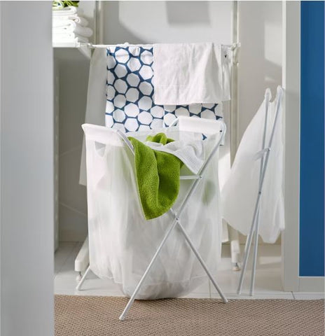 IKEA JALL Laundry Bag With stand, White, 70 L