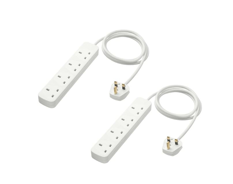 IKEA KOPPLA 4-way Socket, Earthed-White -2Pc