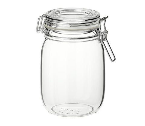 IKEA KORKEN Jar with Lid, Clear Glass 1L