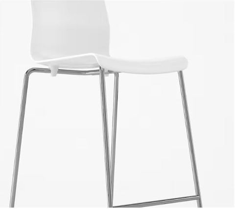 IKEA GLENN Bar Stool, White, Chrome-Plated, 66 cm