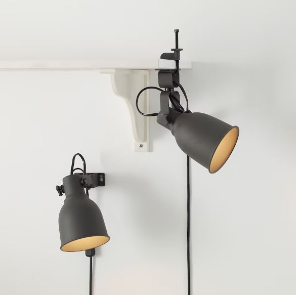 IKEA HEKTAR Wall/Clamp Spotlight, Dark Grey