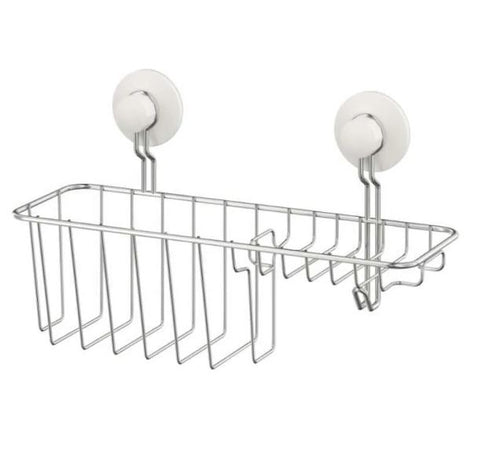 IKEA IMMELN Shower/Soap Basket with Hook, Zinc Plated 30x15 cm