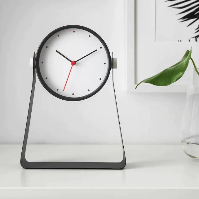 IKEA GNISSLA Table Clock, Black, 13 cm
