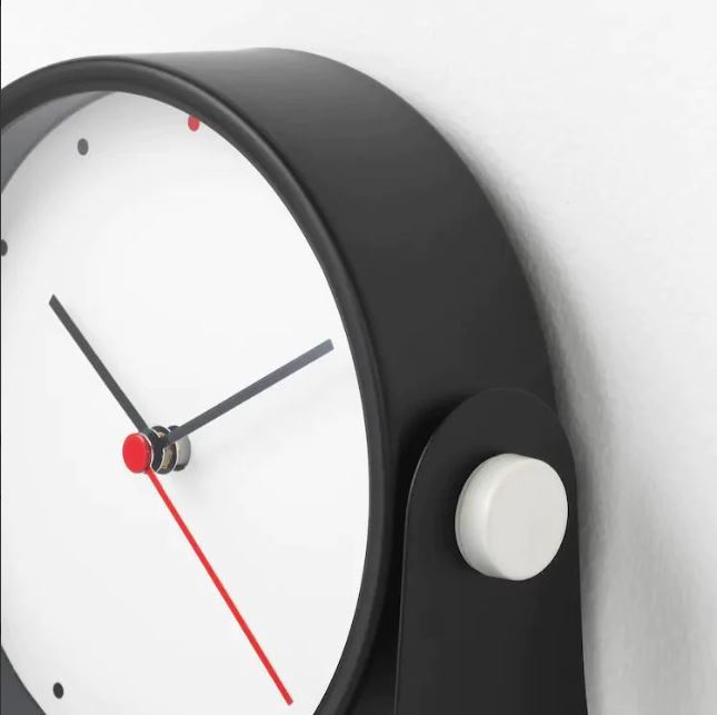 IKEA GNISSLA Table Clock, Black, 13 cm