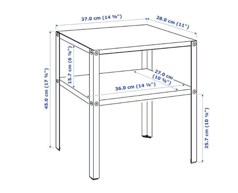 IKEA KNARREVIK Bedside Table, Black -37x28cm