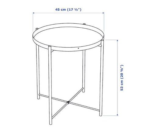IKEA GLADOM Tray Table, Pale Pink, 45x53 cm