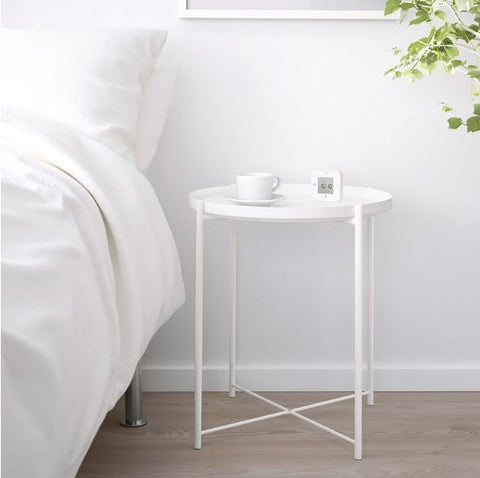 IKEA GLADOM Tray Table, Removable Tray Light and Easy to Move Perfect For Serving 45×53 cm-White