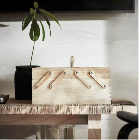 IKEA KLAMMEMACKA Desk Organiser Natural Plywood 35x22 cm