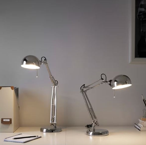 IKEA FORSA Work Lamp Nickel-Plated