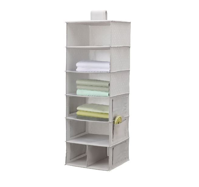 IKEA BLADDRARE Hanging Storage with 7 Compartments, Grey/Patterned 30x30x90 cm