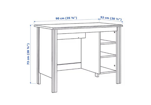 IKEA BRUSALI Desk, Brown 90x52 cm