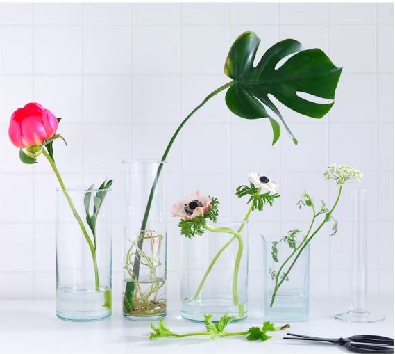 IKEA CYLINDER Vase, Set of 3, Clear Glass