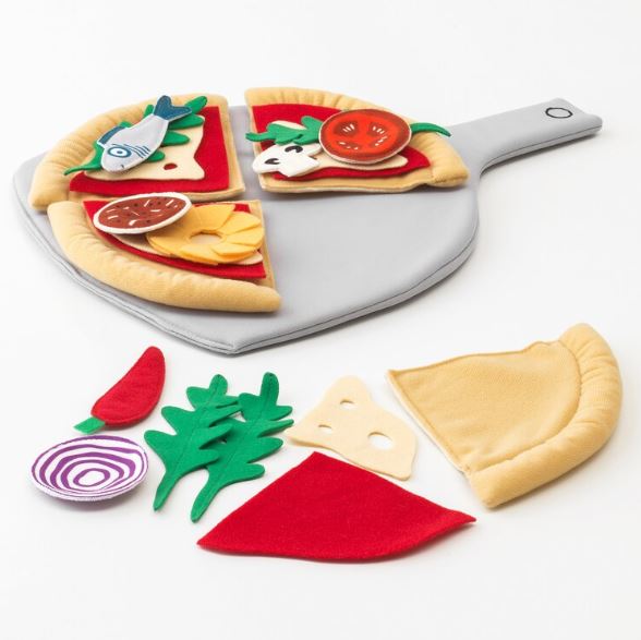 IKEA DUKTIG 24-Piece Pizza Set, Pizza - Play With Various Ingredients and Have Fun. Multicolour