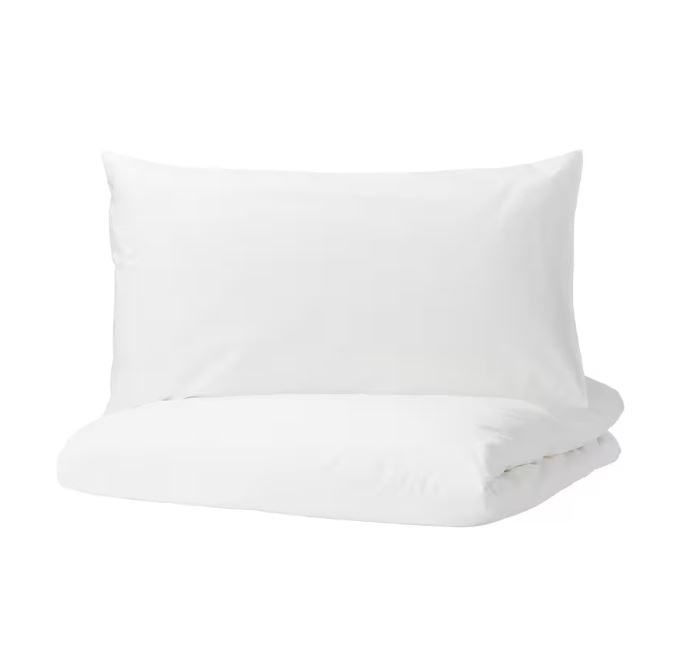 IKEA DVALA Quilt Cover and 2 Pillowcases, 240×220/50×80 cm- White
