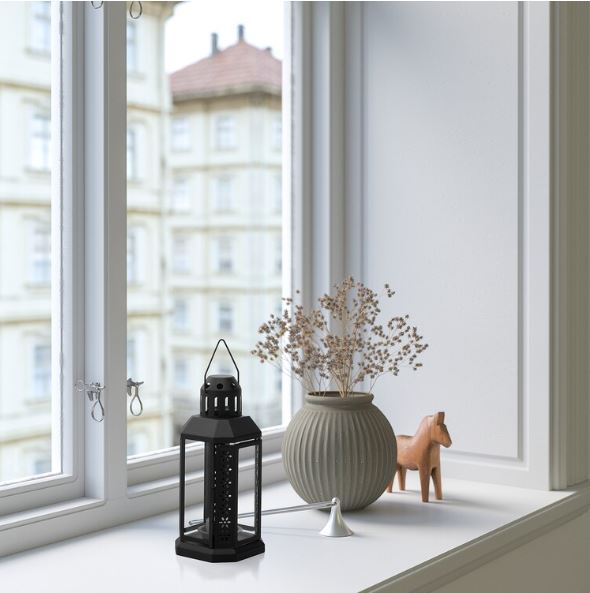 IKEA ENRUM Lantern For Tealight-In-Outdoor-Black 22 cm