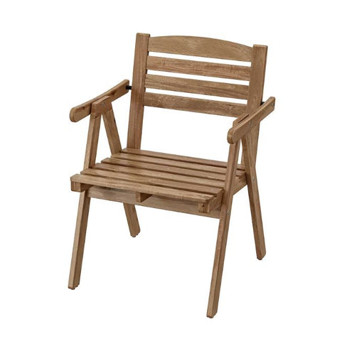 IKEA FALHOLMEN Chair with Armrests, outdoor, Light Brown Stained