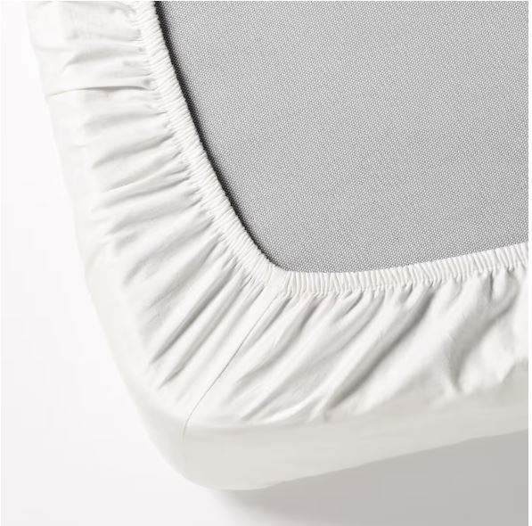 IKEA DVALA Fitted Sheet, 140×200 cm- White