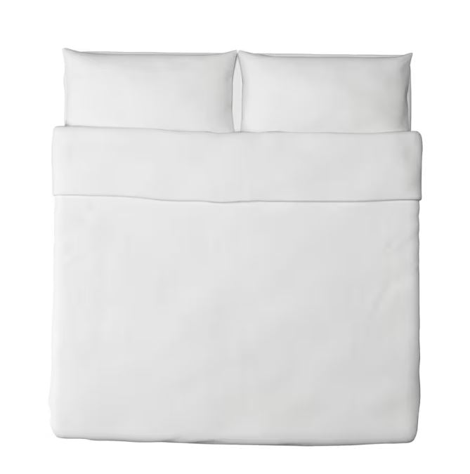 IKEA DVALA Quilt Cover and 2 Pillowcases, 240×220/50×80 cm- White