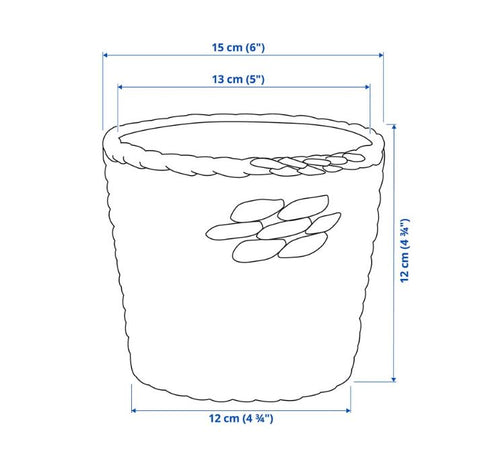 IKEA DRUVFLADER Plant Pot, Water Hyacinth/Grey, 12 cm