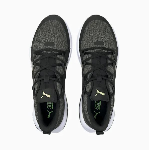 PUMA Cell Fraction Knit Men's Running Shoes, Black-Green Glare