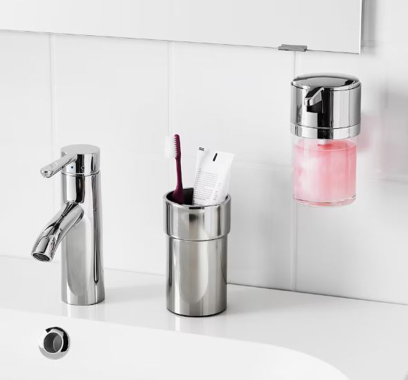 IKEA KALKGRUND Soap Dispenser Holder, Chrome-Plated