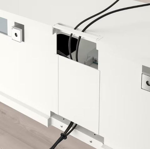 IKEA BESTA TV bench with doors, white, Lappviken white, 180x42x38 cm